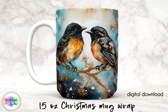 Christmas Birds Holiday Mug, Chickadee