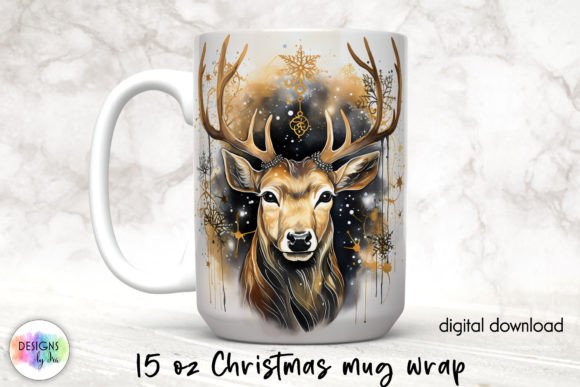 Christmas Deer Charming Holiday Mug Wrap