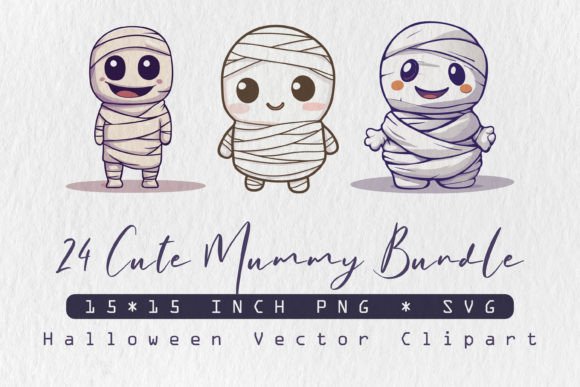 Cute Mummy SVG Bundle for Halloween Projects