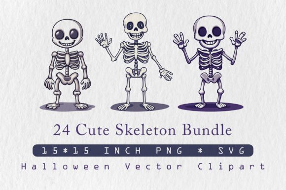 Cute Skeleton SVG Vector Bundle