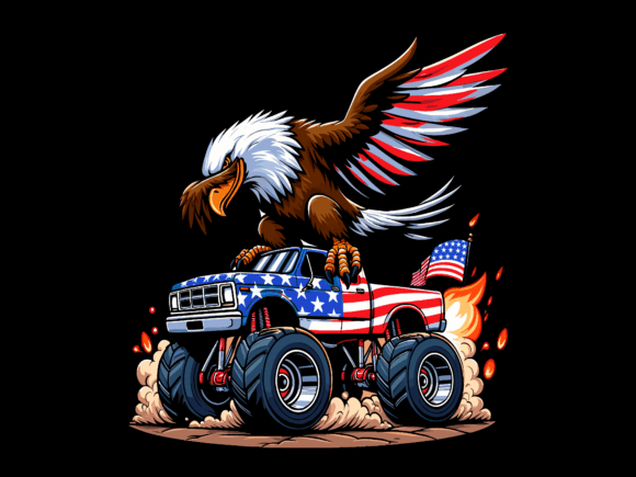 Dabbing Eagle Riding Monster Truck
