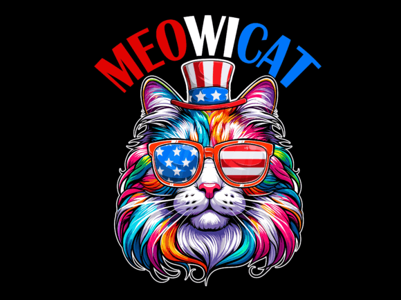 Meowcat 4th of July Vector T-Shirt
