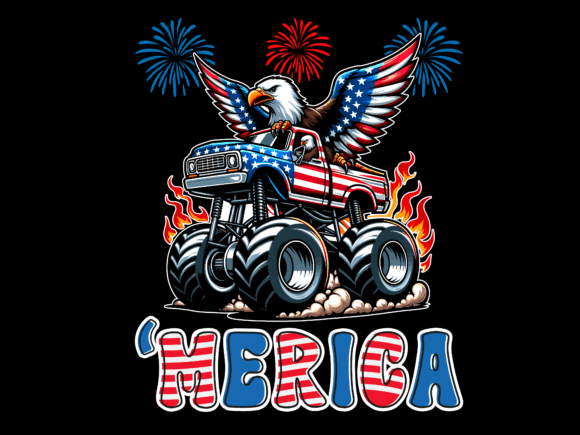 Merica Eagle Monster Truck 4th of July
