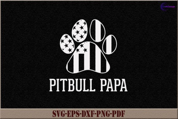 Pitbull Papa SVG Dad Gift Shirt Dog SVG