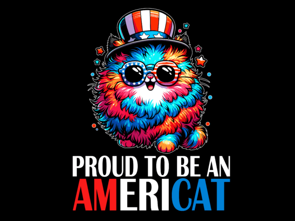 Proud to Be an Americat Cat 4th of July