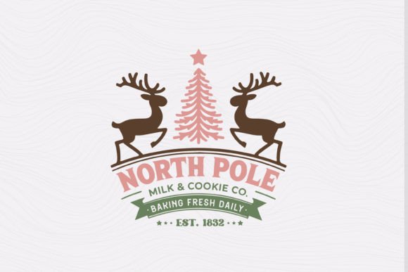 Retro Christmas Sign SVG North Pole Co